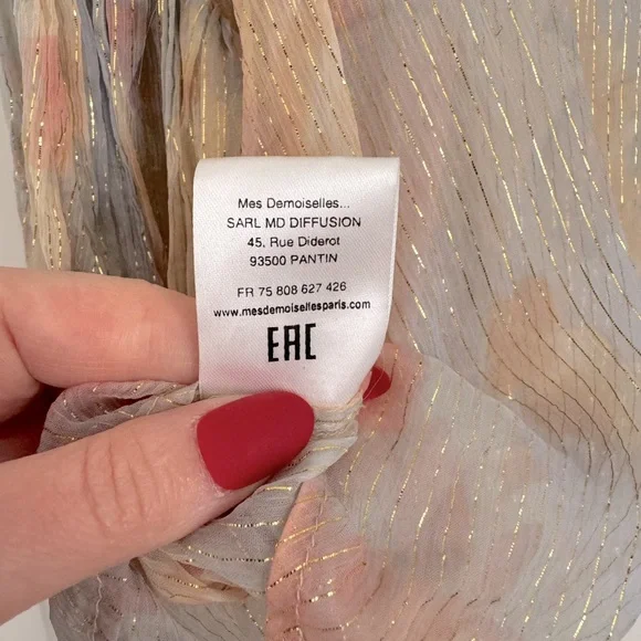 MES DEMOISELLES RUFFLED PRINTED BLOUSE IN MULTICOLOR - Picture 4 of 7